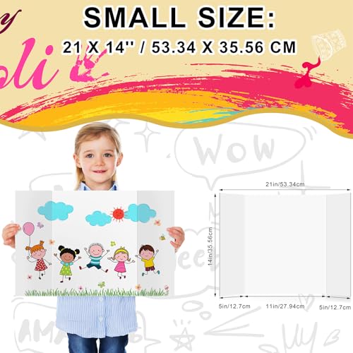 HAUTOCO 3 Pcs Small Trifold Poster Board 21 x 14 inches Tri Fold Presentation Boards White Corrugated Project Boards for Science Fair School Project Event Displays Business - Image 3