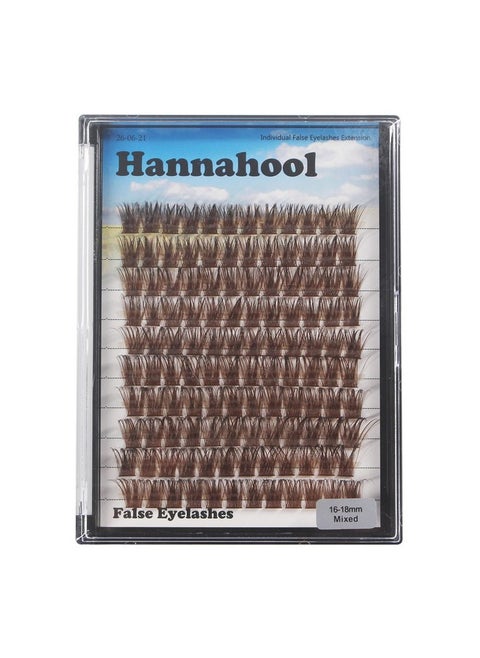 120Pcs D Curl Individual Wide Stem Brown Cluster Diy Eye Lashes Extensions Mixed 1214Mm;1416Mm;1618Mm Makeup Dramatic Volume Lashes (Brown1618Mm)