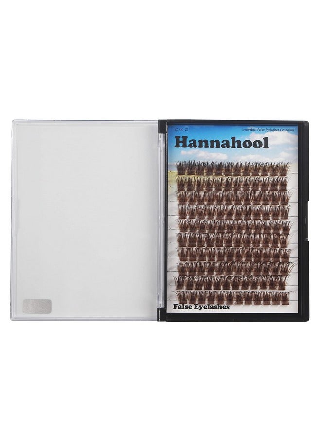 Hannahool - 120Pcs D Curl Individual Wide Stem Brown Cluster Diy Eye Lashes Extensions Mixed 1214Mm;1416Mm;1618Mm Makeup Dramatic Volume Lashes (Brown1618Mm) - Image 1