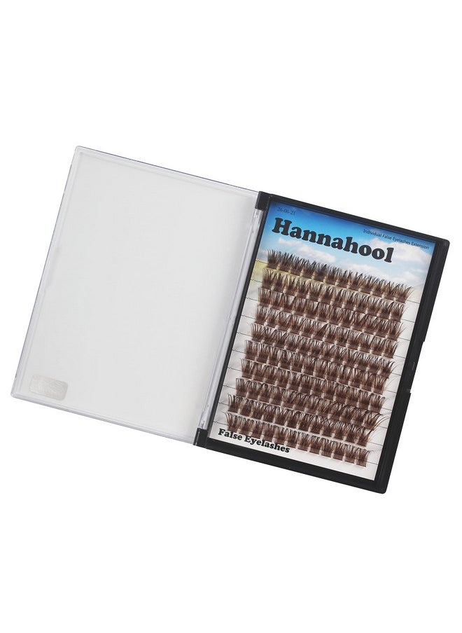 Hannahool - 120Pcs D Curl Individual Wide Stem Brown Cluster Diy Eye Lashes Extensions Mixed 1214Mm;1416Mm;1618Mm Makeup Dramatic Volume Lashes (Brown1618Mm) - Image 1