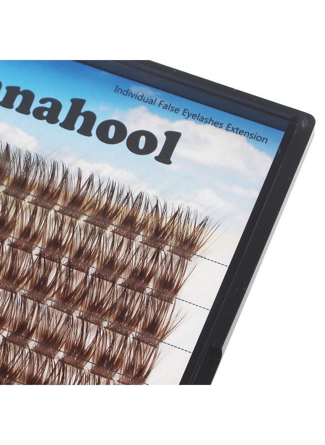 Hannahool - 120Pcs D Curl Individual Wide Stem Brown Cluster Diy Eye Lashes Extensions Mixed 1214Mm;1416Mm;1618Mm Makeup Dramatic Volume Lashes (Brown1618Mm) - Image 1