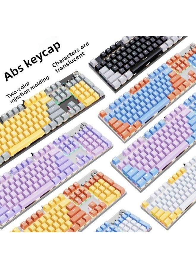 Mechanical Keyboard ABS Key Cap 61/87/104/108 Key Universal Character Light Transmission Two-color Color Personality Key Jie Qi
