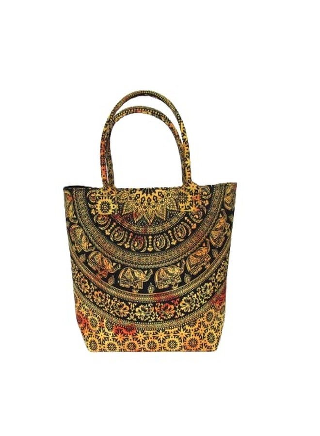 ALIA ENTERPRISES Golden Printed Women's Tote Bag - Image 1