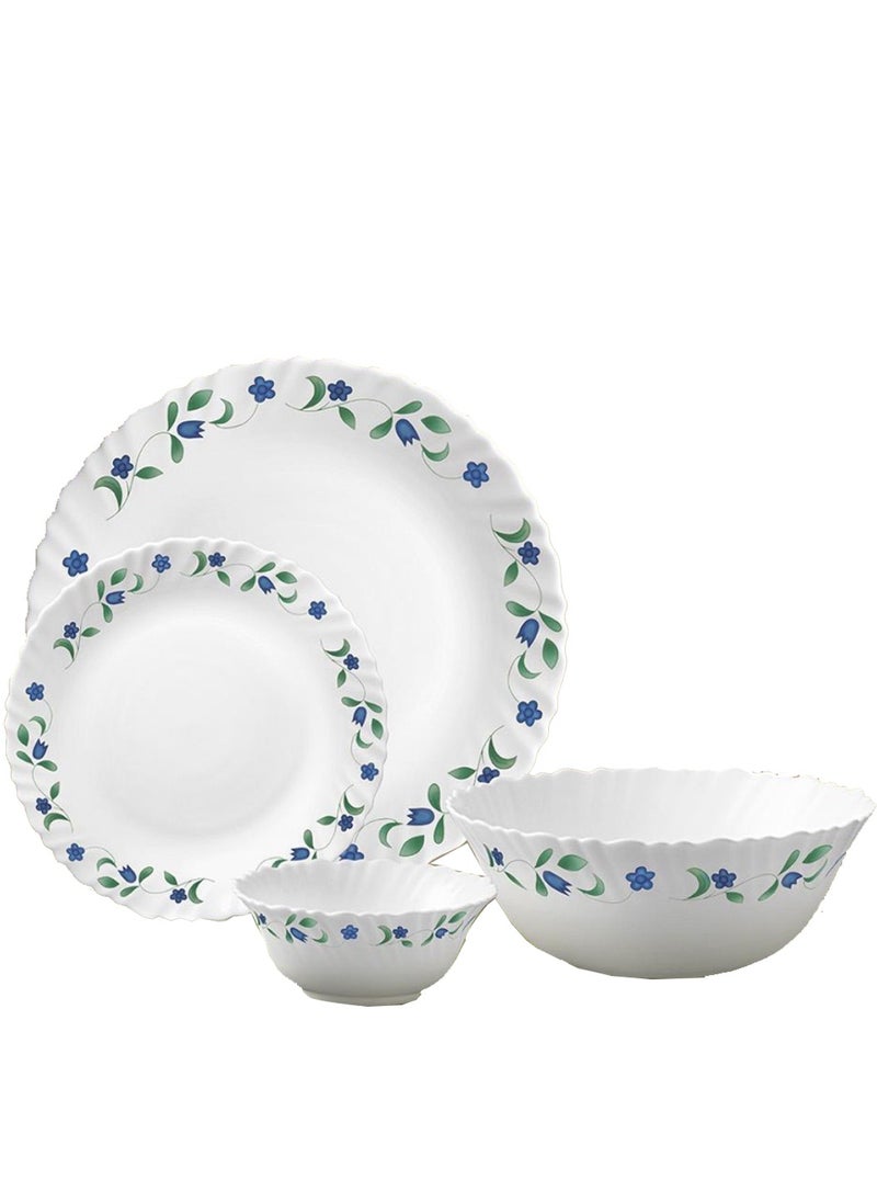 Laopala La Opala Classic 38 Pcs Dinner Sets Glass Material  Plates Juniper Blue Dinner Set Microwave Safe & Dishwasher Safe Minimalist Style Lightweight Bowls, Cups, Plates Set-Reusable  - Image 1