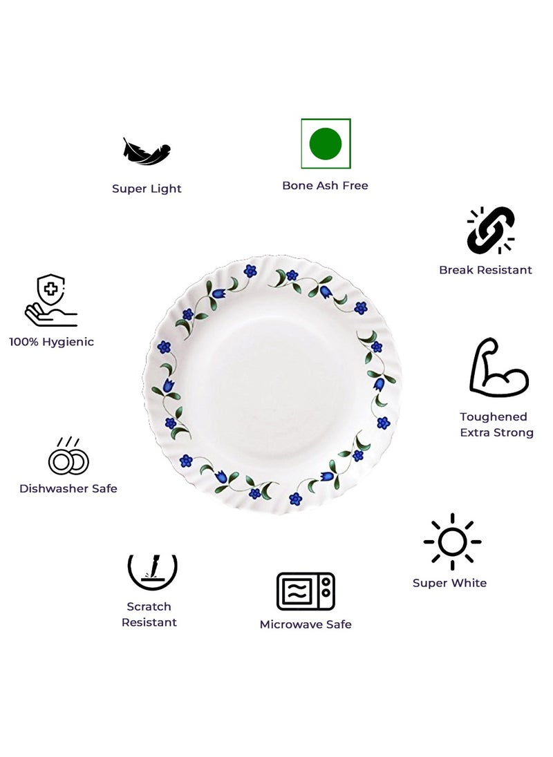 Laopala La Opala Classic 38 Pcs Dinner Sets Glass Material  Plates Juniper Blue Dinner Set Microwave Safe & Dishwasher Safe Minimalist Style Lightweight Bowls, Cups, Plates Set-Reusable  - Image 2
