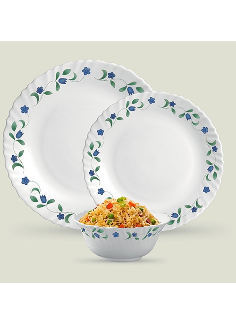 Laopala La Opala Classic 38 Pcs Dinner Sets Glass Material  Plates Juniper Blue Dinner Set Microwave Safe & Dishwasher Safe Minimalist Style Lightweight Bowls, Cups, Plates Set-Reusable  - Image 3