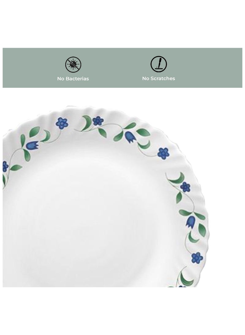 Laopala La Opala Classic 38 Pcs Dinner Sets Glass Material  Plates Juniper Blue Dinner Set Microwave Safe & Dishwasher Safe Minimalist Style Lightweight Bowls, Cups, Plates Set-Reusable  - Image 4