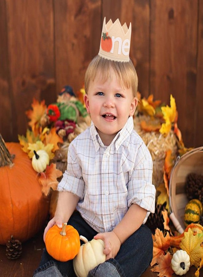 HIKLO Little Pumpkin 1st Birthday Crown - Pumpkin Theme Crown, Thanksgiving Day Party Supplies, Baby Boy/Girl Fall Cake Smash Photo Prop - Image 3