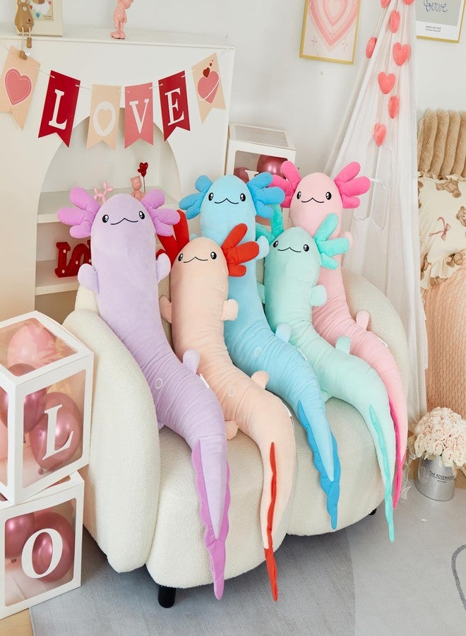 MaoGoLan Giant Axolotl Plush Body Pillow for Girls, Hot Pink Axolotl Stuffed Animal for Kids Adults, Large Salamander Plush Glow in The Dark, Holiday Birthday Christmas Valentines Gifts - Image 5