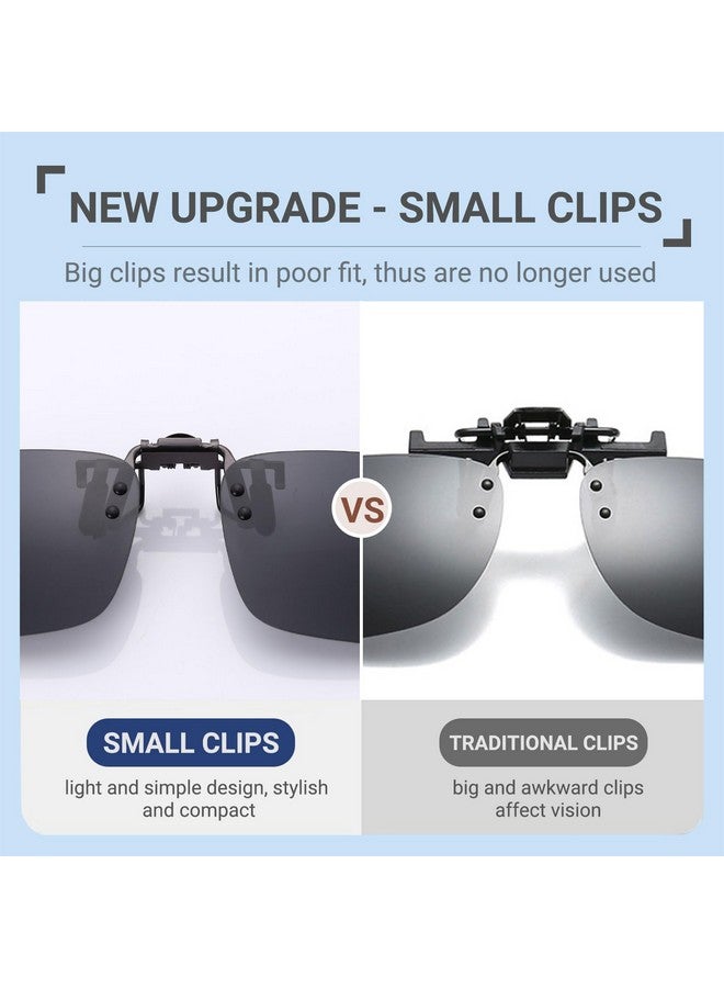 LUFF Polarized Clip On Sunglasses For Prescription/Myopia Eyeglasses Outdoor/Driving (Black-Upgrade Flip) - Image 4