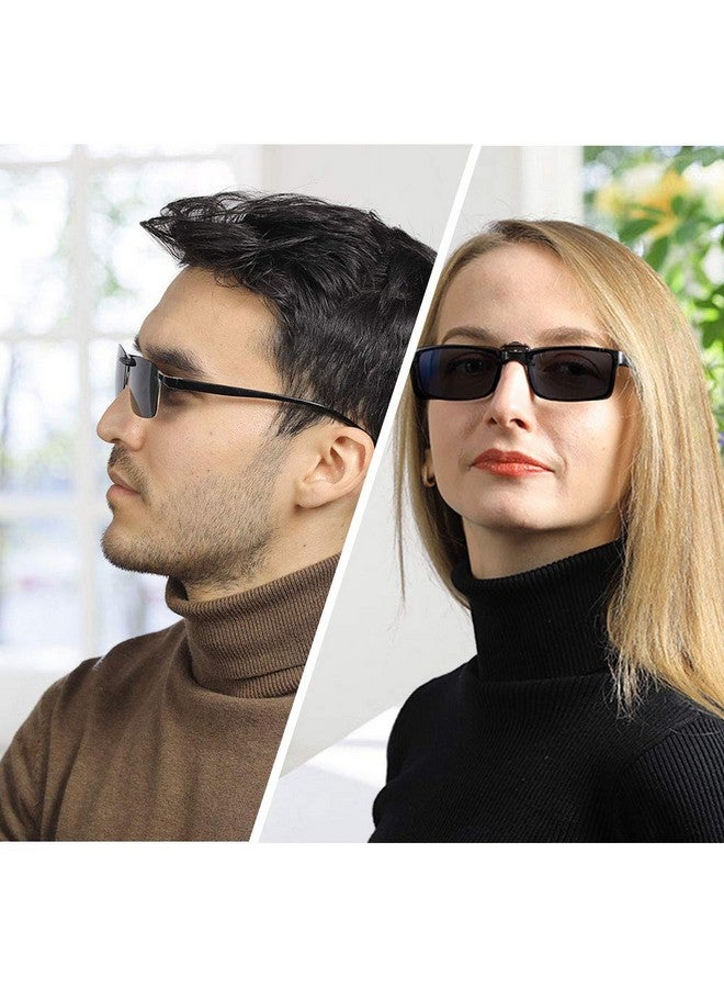 LUFF Polarized Clip On Sunglasses For Prescription/Myopia Eyeglasses Outdoor/Driving (Black-Upgrade Flip) - Image 5