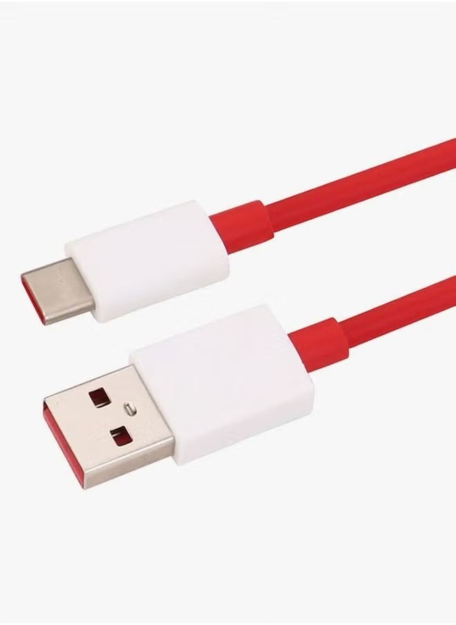 Type-C Data Sync Charging Cable – Red/White – High-Speed Data Transfer & Fast Charging for Smartphones, Tablets, Laptops, and More – Durable 1m Length, Universal Compatibility