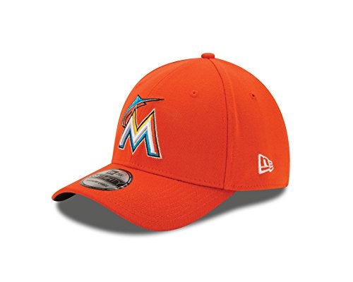 New Era MLB Miami Marlins Junior Team Classic Road 39Thirty Stretch Fit Cap, Orange, Child/Youth - Image 5