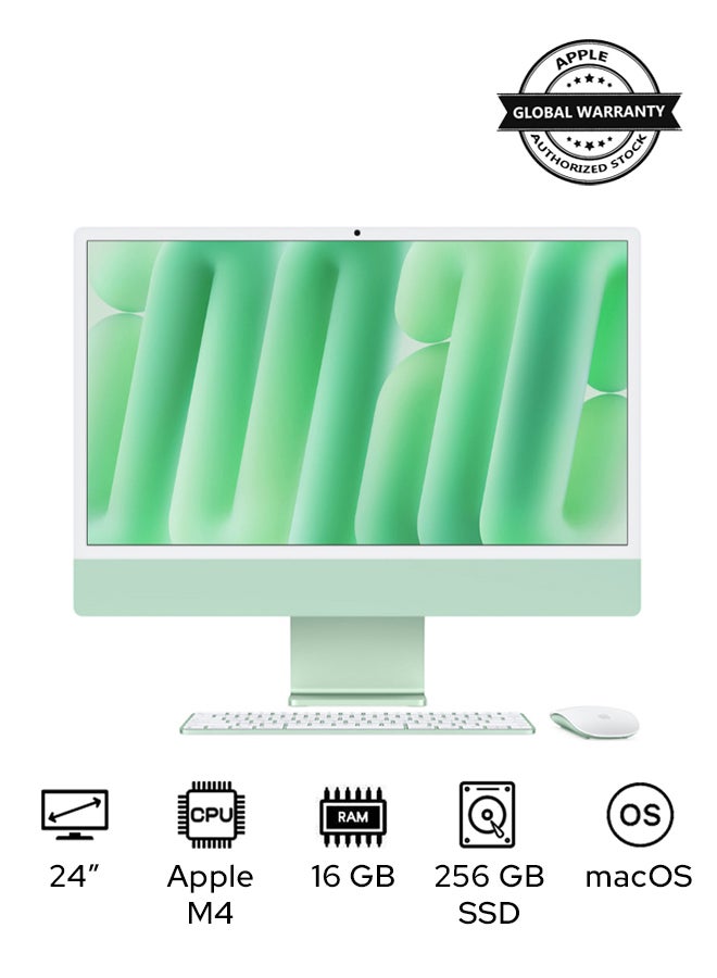 ابل  آي ماك 24 بوصة MWUE3 مع شاشة ريتينا 4.5K، شريحة M4 مع معالج 8 نواة CPU ومعالج 8 نواة GPU/16 جيجابايت RAM/256 جيجابايت SSD/macOS - Image 1