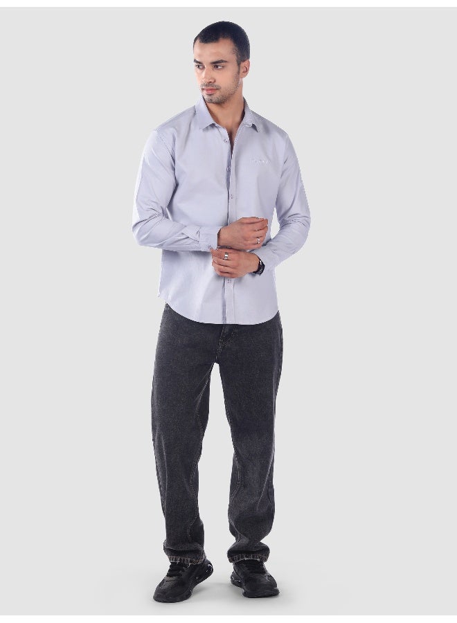 Beyoung Lavender Mist Oxford Cotton Shirt - Image 5