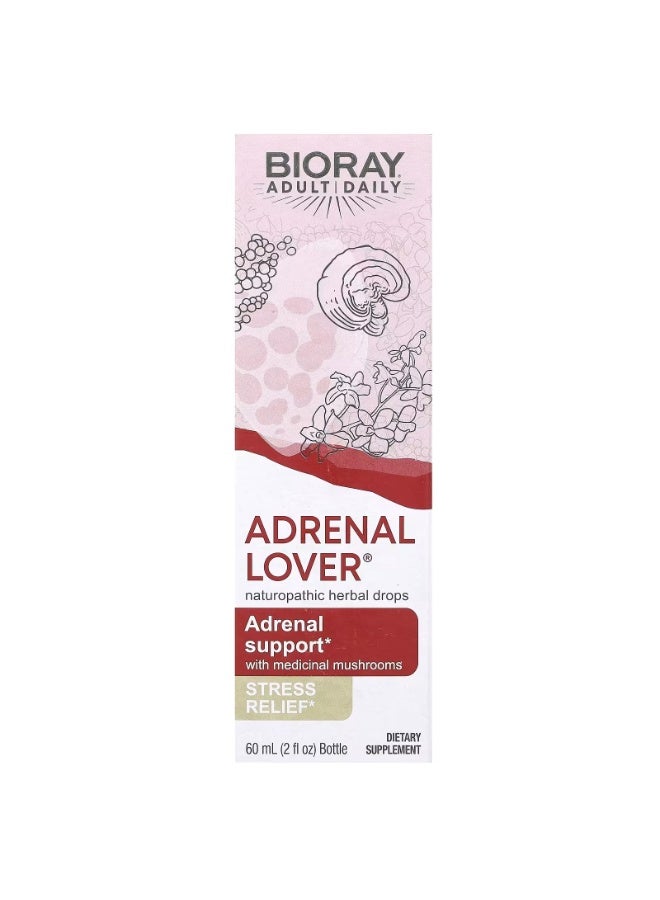 Bioray, Adrenal Lover, Adrenal Support with Medical Mushrooms, 2 fl oz (60 ml) - Image 1