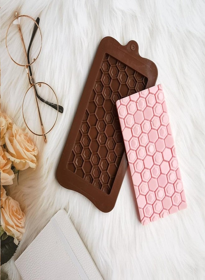 Goldbaking قوالب سيليكون لصنع ألواح الطاقة من جولدبيكينج، 4 قطع، لصنع ألواح الشوكولاتة، غير لاصقة، على شكل وردة وقرص عسل، أداة لصنع الحلوى والثلج بنفسك - Image 3