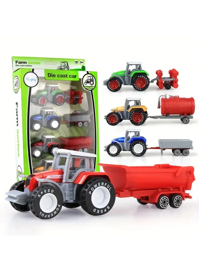 2Pcs Random Style Three In One Tractor Toy Set With Attachable Trailers No Batteries Needed - Image 5