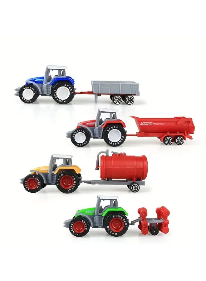 2Pcs Random Style Three In One Tractor Toy Set With Attachable Trailers No Batteries Needed - Image 2