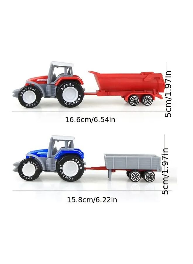 2Pcs Random Style Three In One Tractor Toy Set With Attachable Trailers No Batteries Needed - Image 3