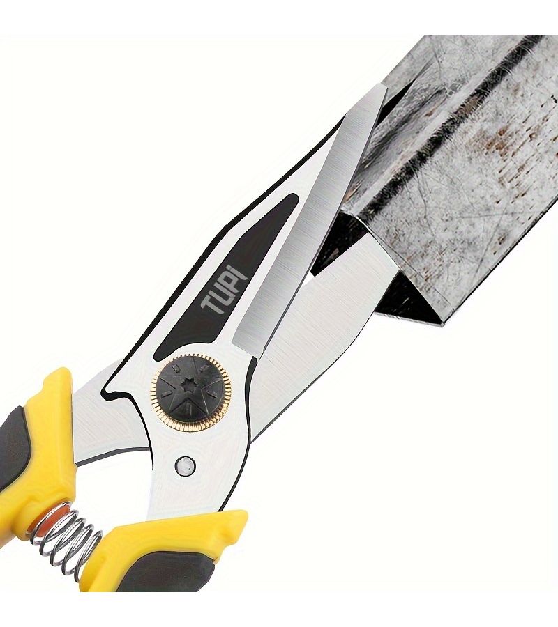 Industrial Grade Sharp And Powerful Scissors Tin Snips Stainless Steel Sheet Metal Shears Yellow Black - Image 1