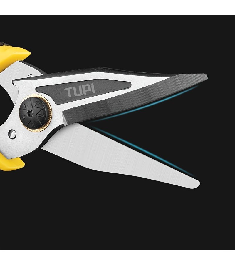 Industrial Grade Sharp And Powerful Scissors Tin Snips Stainless Steel Sheet Metal Shears Yellow Black - Image 5