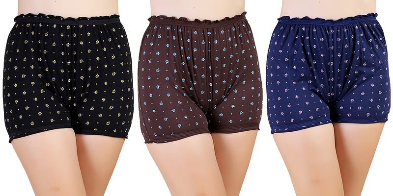 BLAZON Women's Cotton Hosiery Bloomer Brief(Pack of 3 7003 Umbel_1_Dark_03_4XL_Black, Brown, Navy Blue_4XL) - Image 3