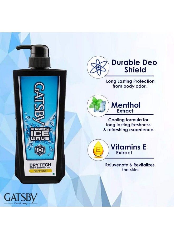 GATSBY Refresh Body Shower Gel, Masculine, Blue, 600 Ml  - Image 4