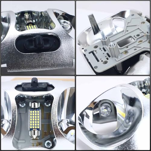 RHAOCZIYAUTO F37Z-13776-B Upgrade LED Cab Map Lamp Assembly Fit for Ford Ranger 1993-2004 Interior Roof Headliner Dome Map Light Lamp Ceiling Overhead Reading Lights Replace # F37Z13776B - Image 4