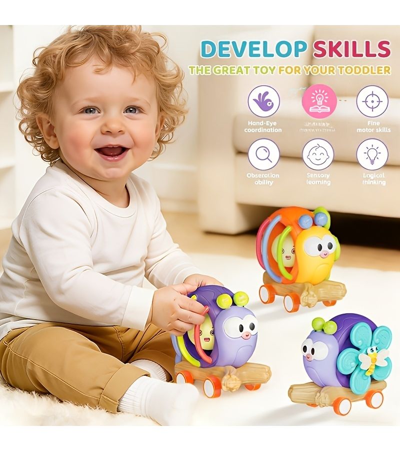 Orange Baby Rattle Toy For Fine Motor Skills Early Development Gift - Image 2