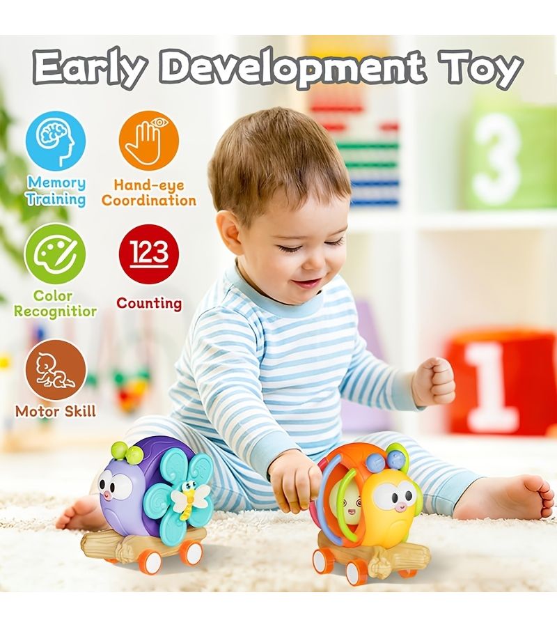 Orange Baby Rattle Toy For Fine Motor Skills Early Development Gift - Image 4