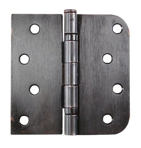 Hinge Outlet 4 Inch with 5/8 Inch Square Radius Ball Bearing Door Hinges, Heavy-Duty Steel, Removable Pin (Oil Rubbed Bronze, 2 Pack) - Image 3