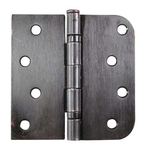 Hinge Outlet 4 Inch with 5/8 Inch Square Radius Ball Bearing Door Hinges, Heavy-Duty Steel, Removable Pin (Oil Rubbed Bronze, 2 Pack) - Image 1