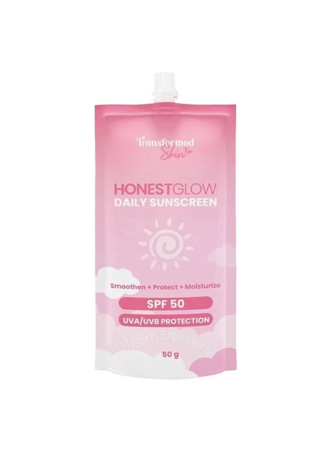 Transformed Skin Honest Glow Daily Sunscreen Spf 50 - 50 grams