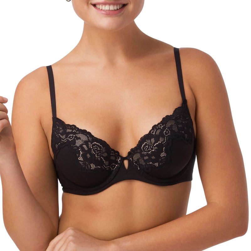Maidenform womens Comfort Devotion Your Lift Underwire Dm1195 Bra, Black W/ Evening Blush, 34B US - Image 1
