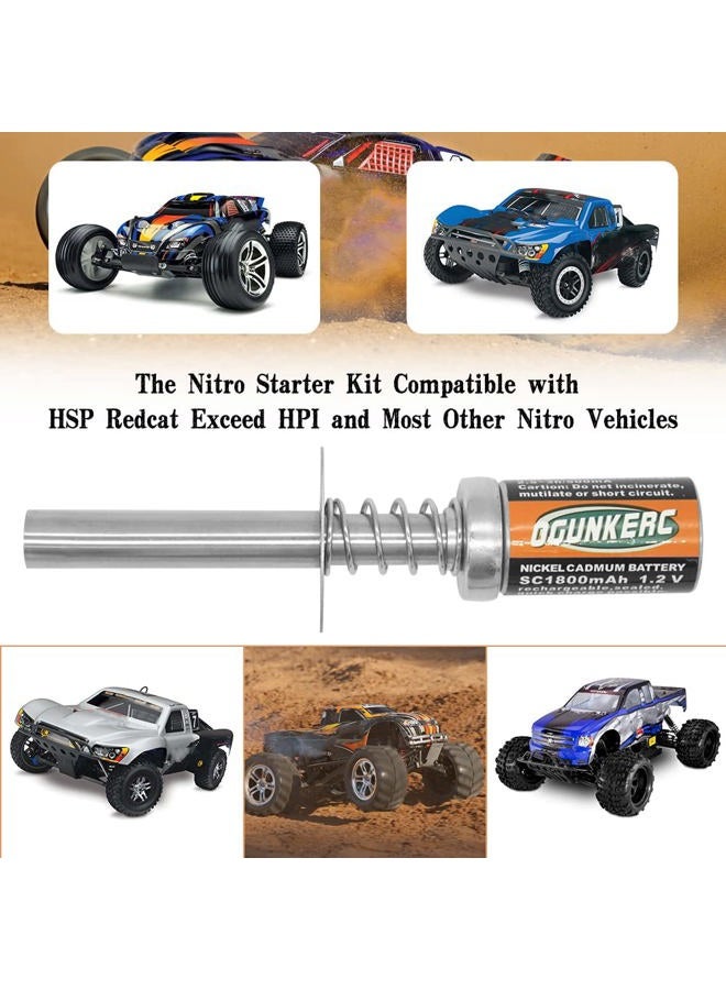 OGUNKE RC Nitro Starter Glow Plug Igniter Charger Tools Fuel Bottle Combo for Traxxas Redcat HSP Nitro Powered 1/8 1/10 RC Car - Image 4