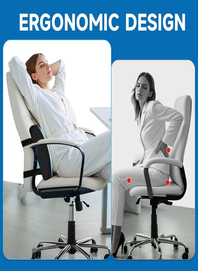 QUTOOL Lumbar Support Pillow for Office Chair, College Dorm Room Essentials, Memory Foam, Lower Back Support for Car, Back Pain Relief, Back Cushion for Chair with Adjustable Strap and Mesh Washable Cover - Image 3