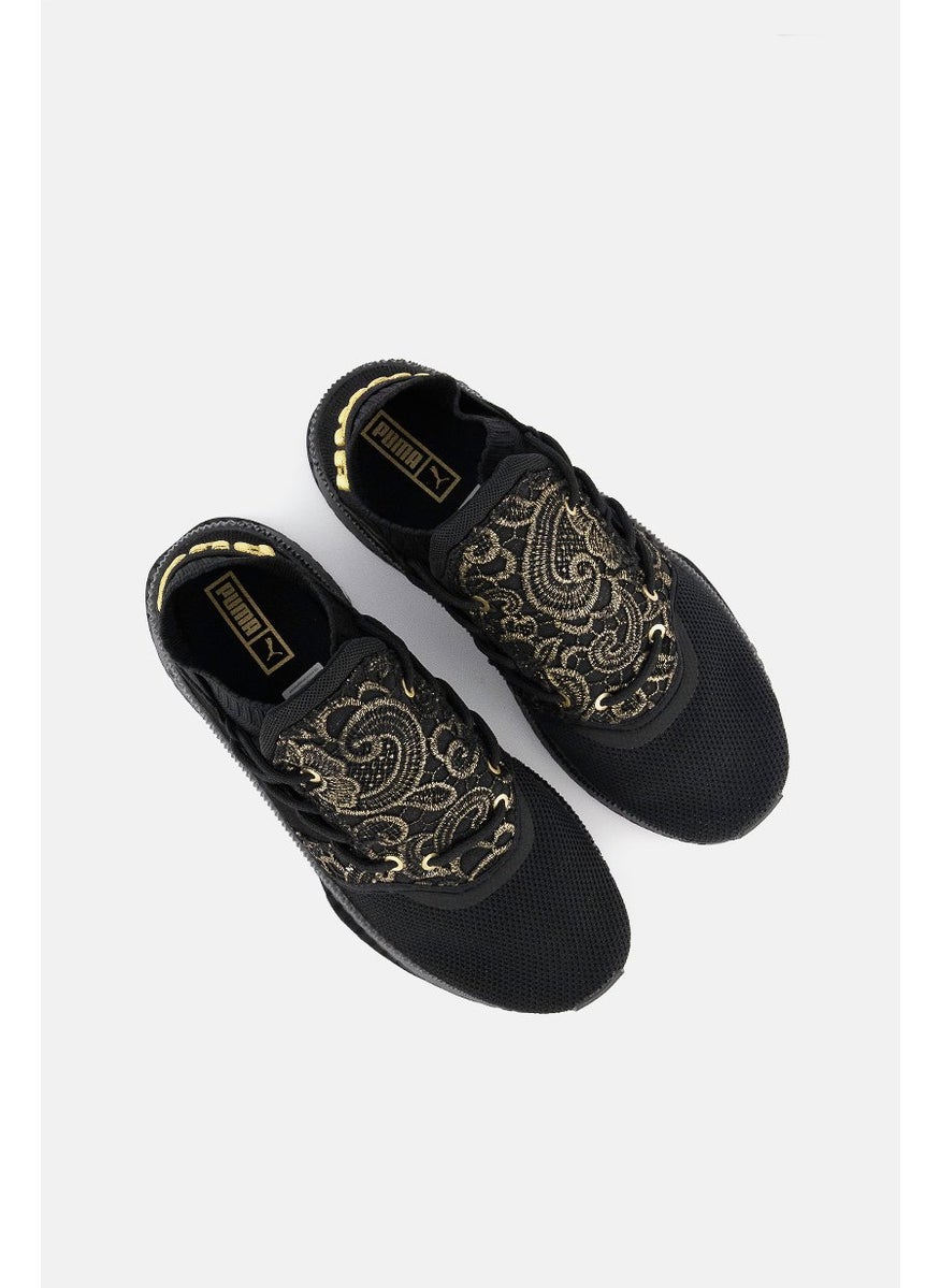 PUMA - Women TSUGI Shinsei Mesh Lace Shoes, Black and Gold - Image 1