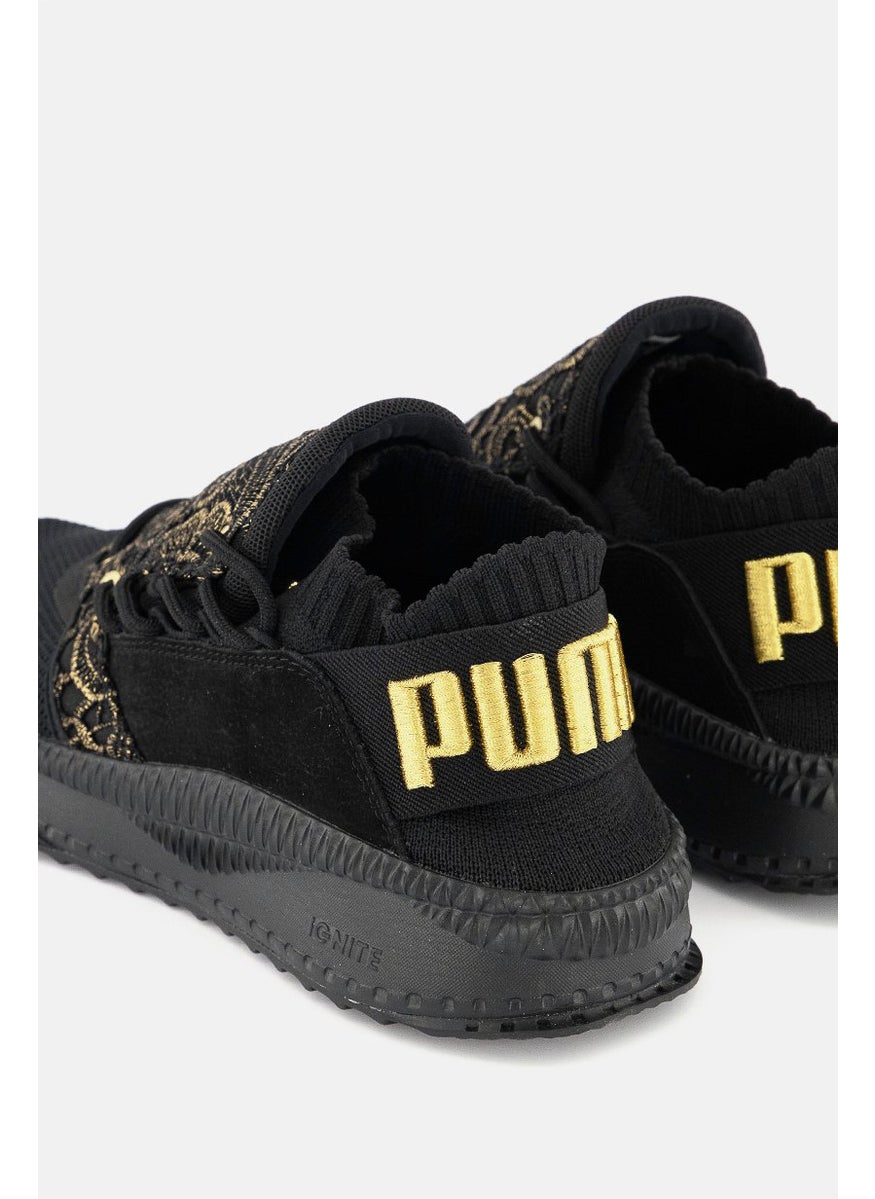 PUMA - Women TSUGI Shinsei Mesh Lace Shoes, Black and Gold - Image 1