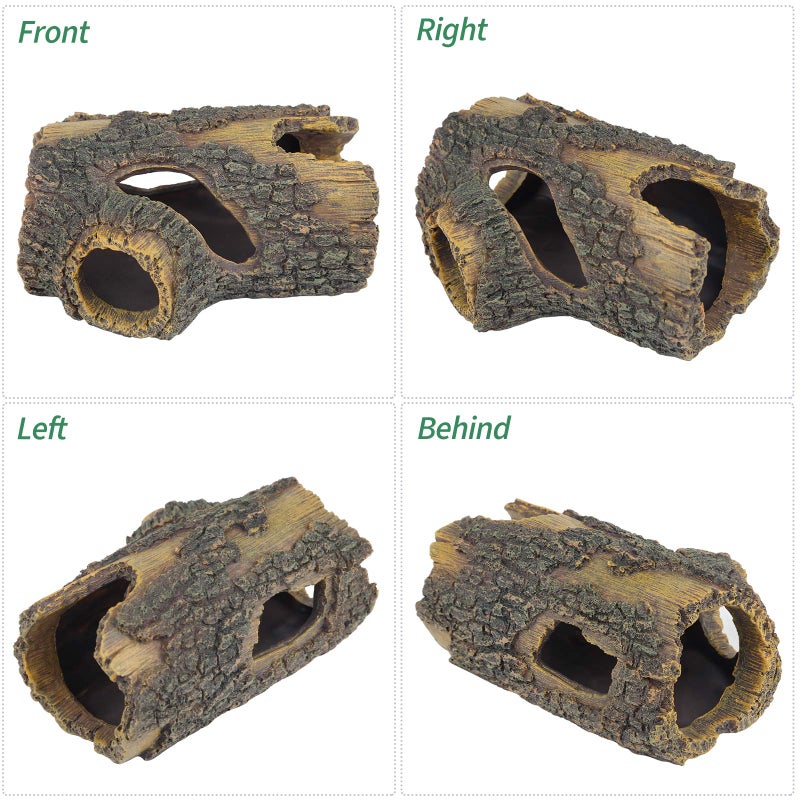 Uniclife Resin Hollow Tree Trunk Betta Log Aquarium Decorations Ornament Fish House Cave Wood House Decor for Small and Medium Fish Tank - Image 4