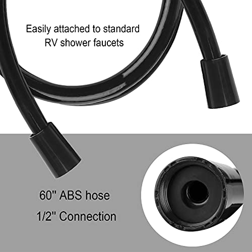 OYMOV RV Shower Head with Hose - Non-Metallic Outdoor RV Shower Kits Replacement with Pause Function for RVs, Fifth Wheels, Motor Homes, Travel Trailers, Campers, Boats, Black - Image 3