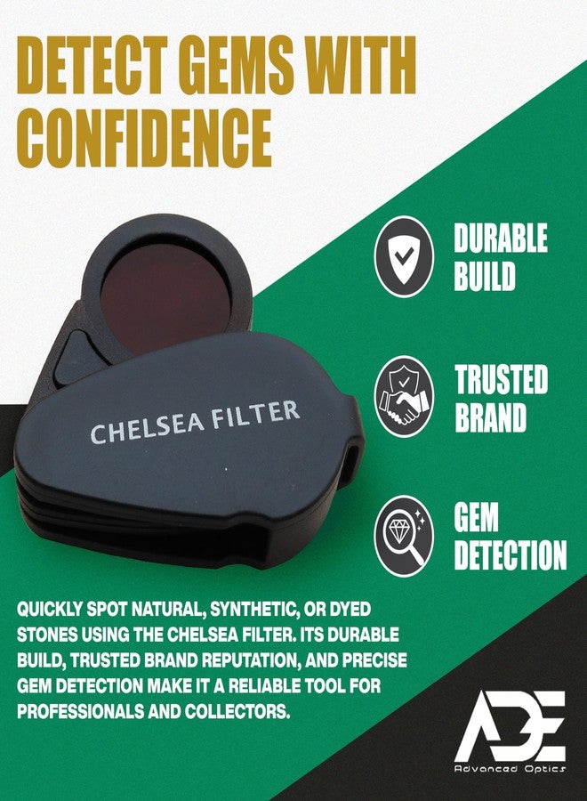Ade Advanced Optics Chelsea Filter - Professional Gemstone Tester for Gem Identification, Jewelry & Diamond Testing - Jewelers Loupe Tool for Sapphire, Aquamarine & Stones - Image 2