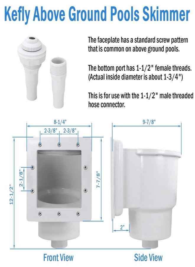 Kefly Above Ground Pools Skimmer with Accessories, Thru-Wall Skim Compatible with All Standard Pool Wall Cutouts - Image 3