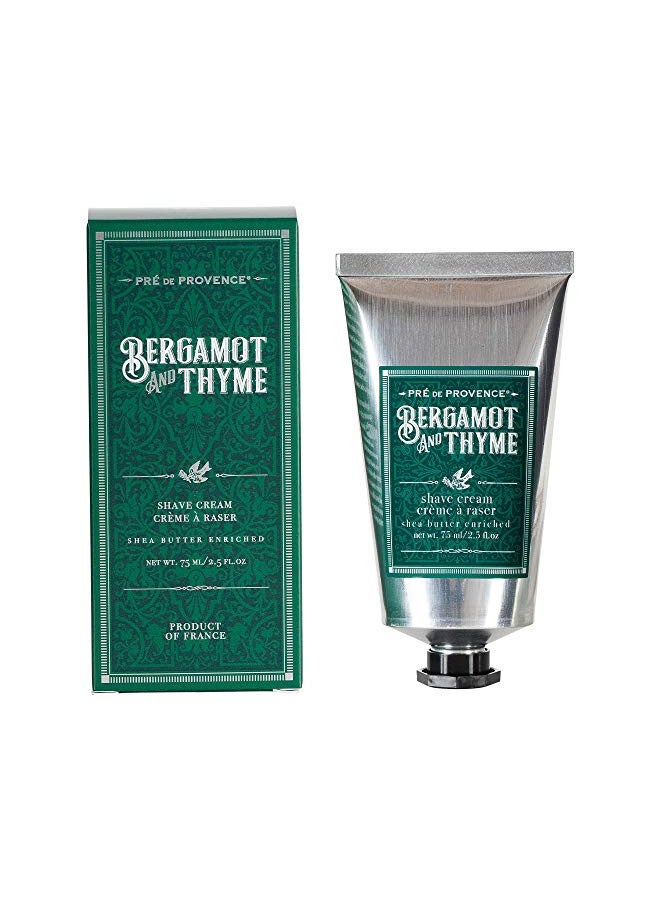 Pre de Provence Bergamot & Thyme Men's Fragrance Collection, Shave Cream, 75 ML - Image 1