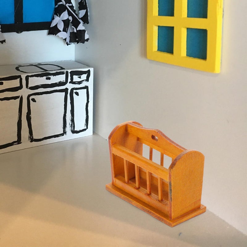 Miniature Wood Basket Dollhouse Furniture Accessories DIY Storage Decor - Image 5