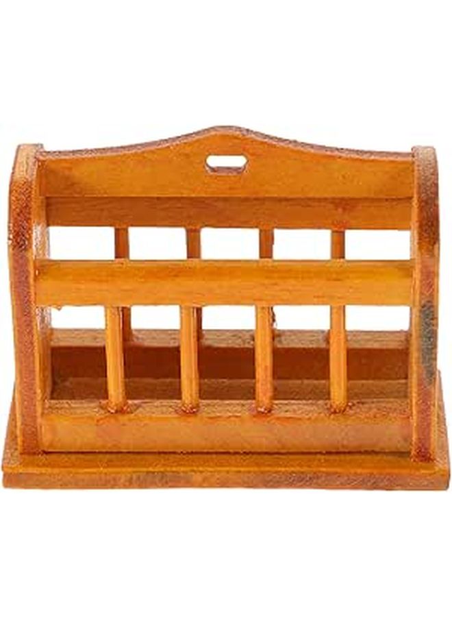 Miniature Wood Basket Dollhouse Furniture Accessories DIY Storage Decor - Image 1