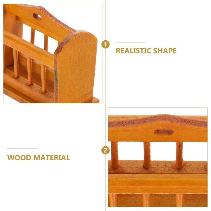 Miniature Wood Basket Dollhouse Furniture Accessories DIY Storage Decor - Image 3