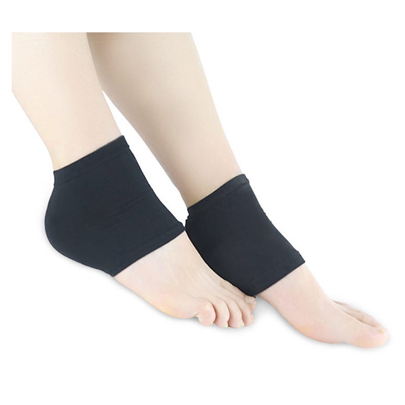 Nylon Heel Gel Heel Socks Heel Sleeve Moisturizing Socks Foot Care Heel Protector - Size:L (Black) - Image 2