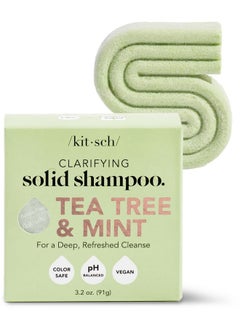 Kitsch Kitsch Tea Tree & Mint Anti-Dandruff Shampoo Bar - Vegan, Natural, Paraben & Sulfate Free | For Itchy Scalp & All Hair Types | Made in US, 3.2oz  - Image 1