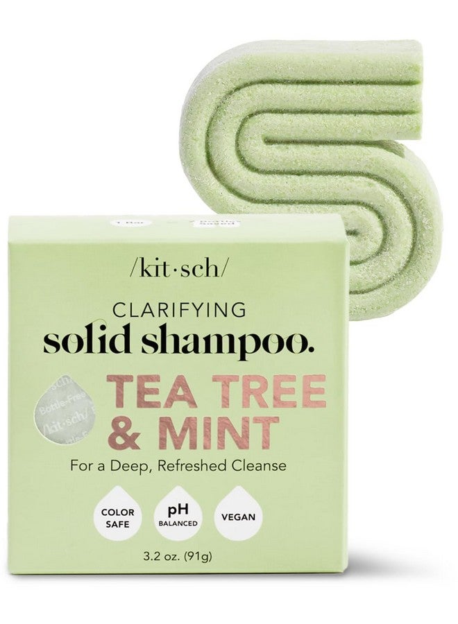 Kitsch Tea Tree & Mint Anti-Dandruff Shampoo Bar - Vegan, Natural, Paraben & Sulfate Free | For Itchy Scalp & All Hair Types | Made in US, 3.2oz